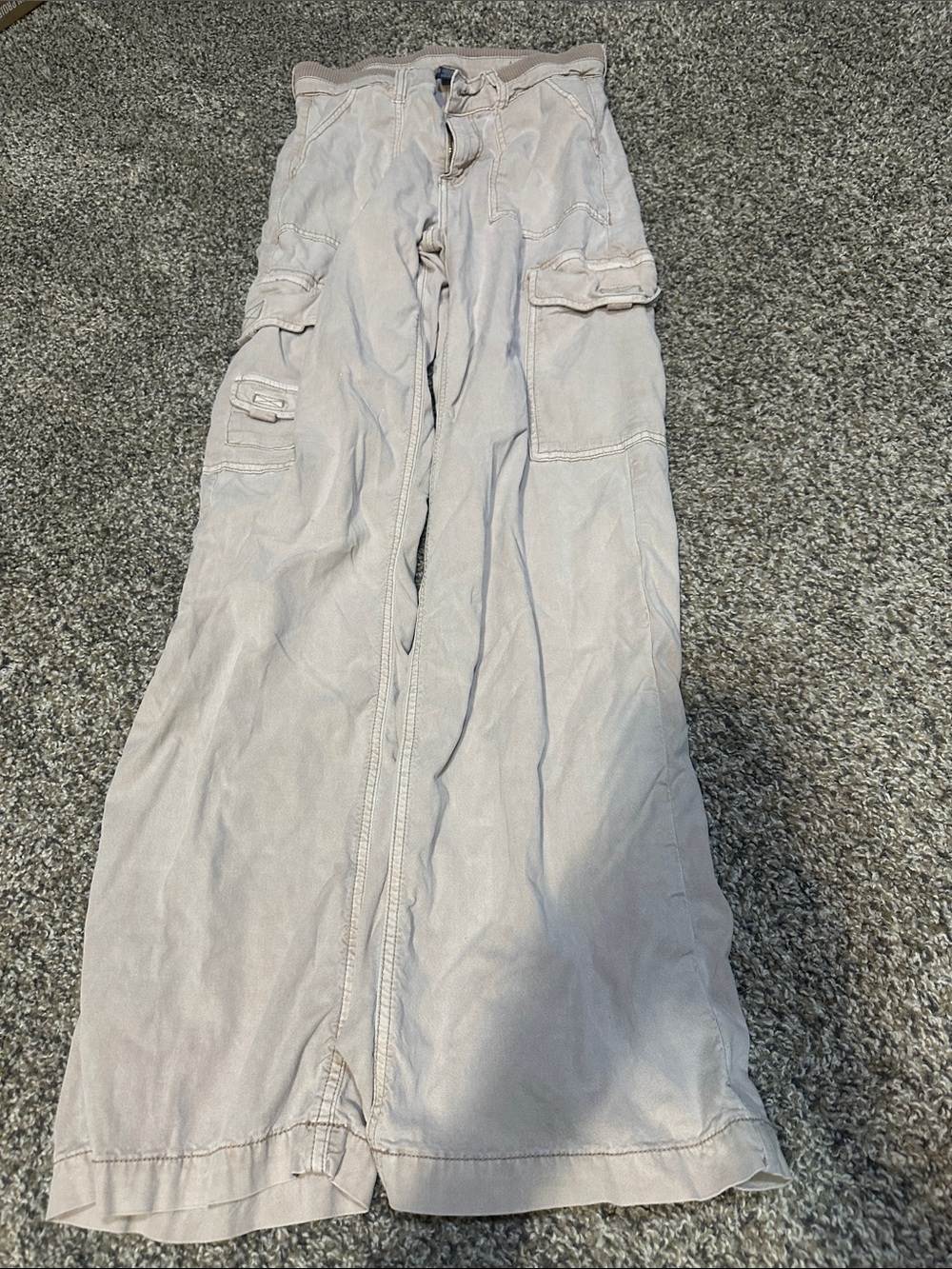 American Eagle Outfitters Beige Straight Leg Cargo Pants